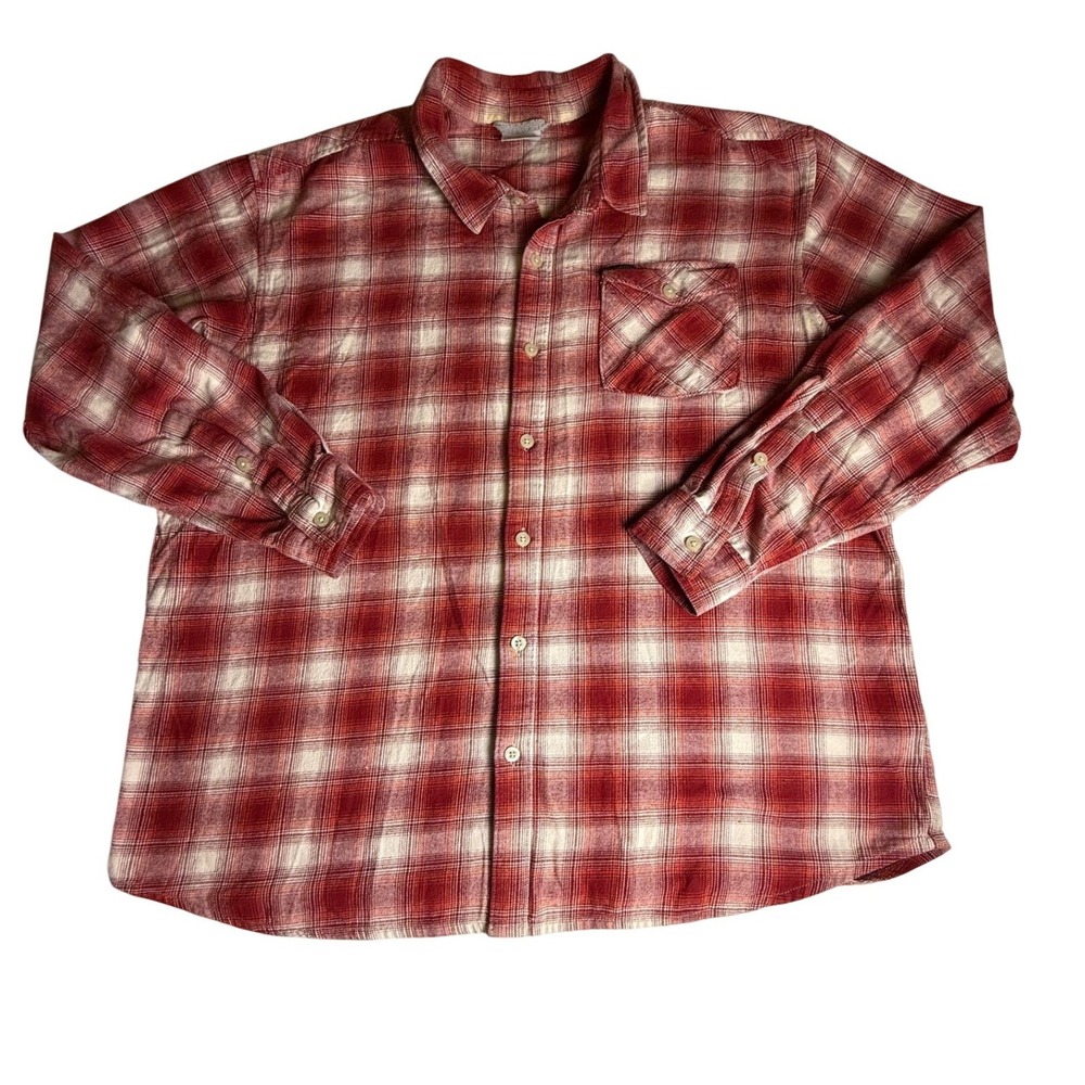 Columbia Plaid Flannel Shirt Red Plaid Long Sleeve Button Up Men Size XXL-965